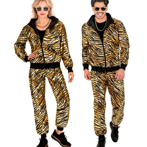 costume tuta zebrata oro