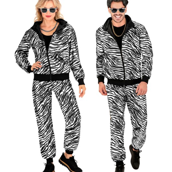 costume tuta zebrata argento