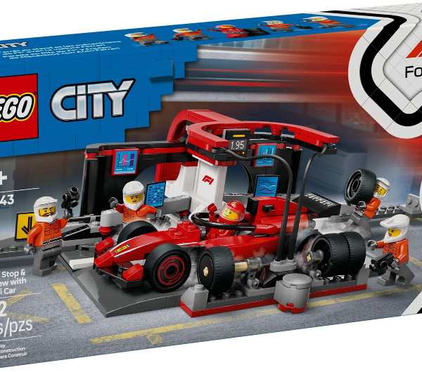 lego city pitstop e meccanici con monoposto ferrari f1®