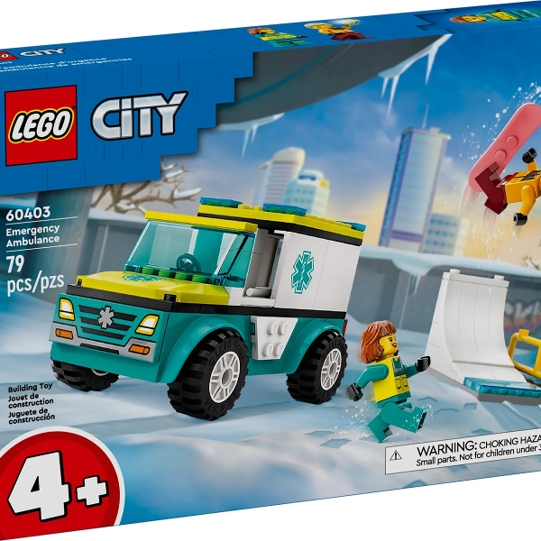 lego city ambulanza di emergenza e snowboarder