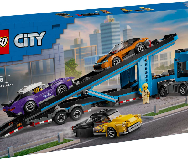 lego city camion trasportatore con auto sportive