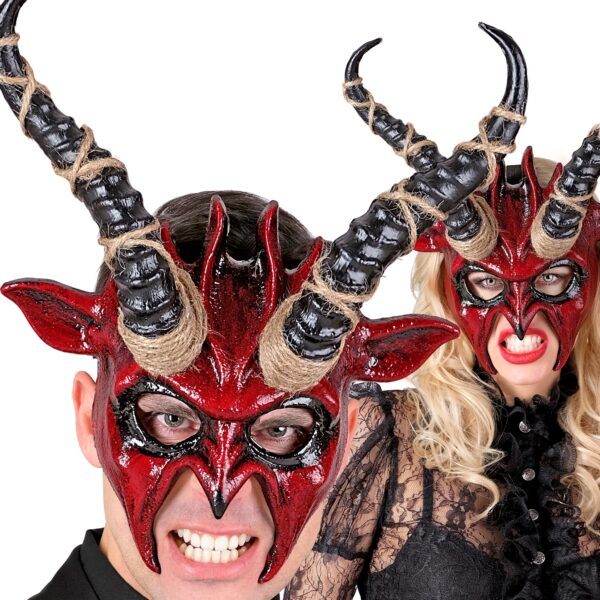 maschera da diavolo con capelli rossi o neri (copia)