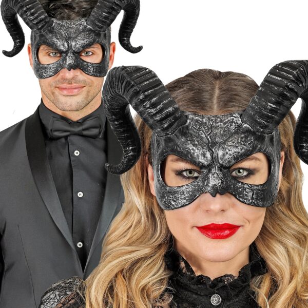 maschera da diavolo con grandi corna nere (copia)