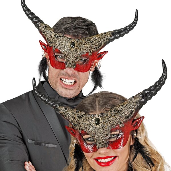 maschera da diavolo con grandi corna nere (copia)
