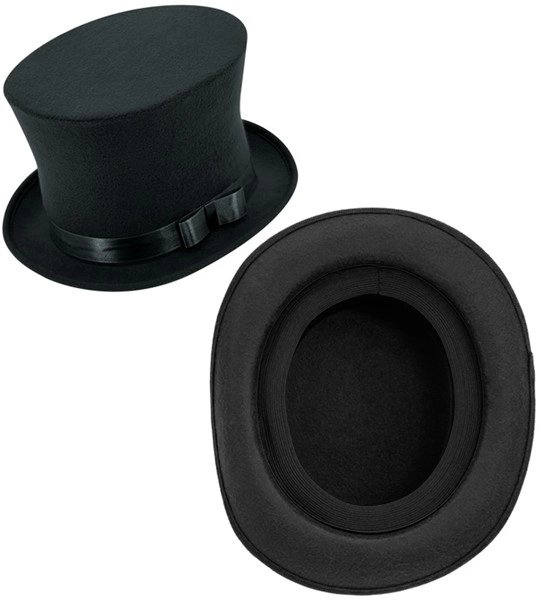 cappello cilindro nero in feltro