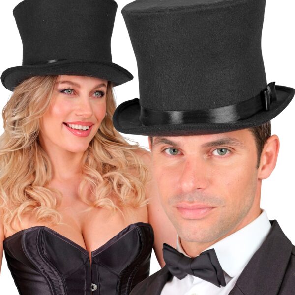 cappello cilindro nero in raso (copia)