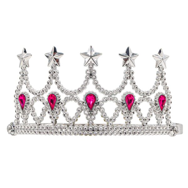 corona argento con gemme rosse