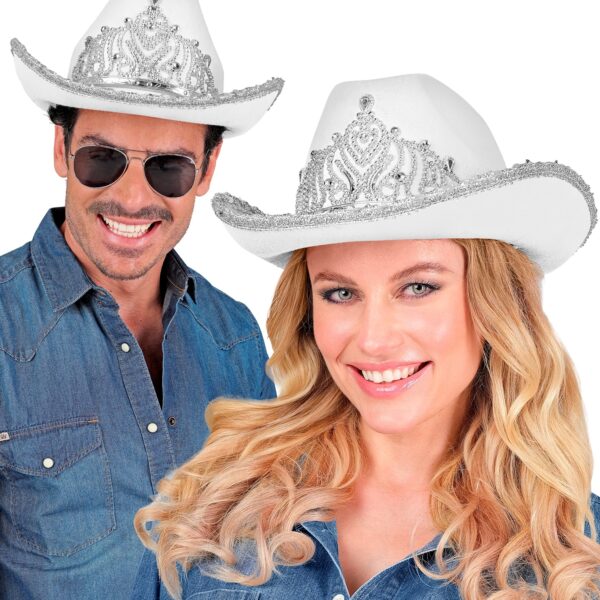 cappello bianco da cowgirl con coroncina (copia)