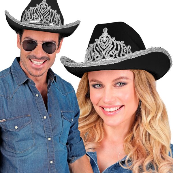 cappello nero da cowgirl con coroncina (copia)
