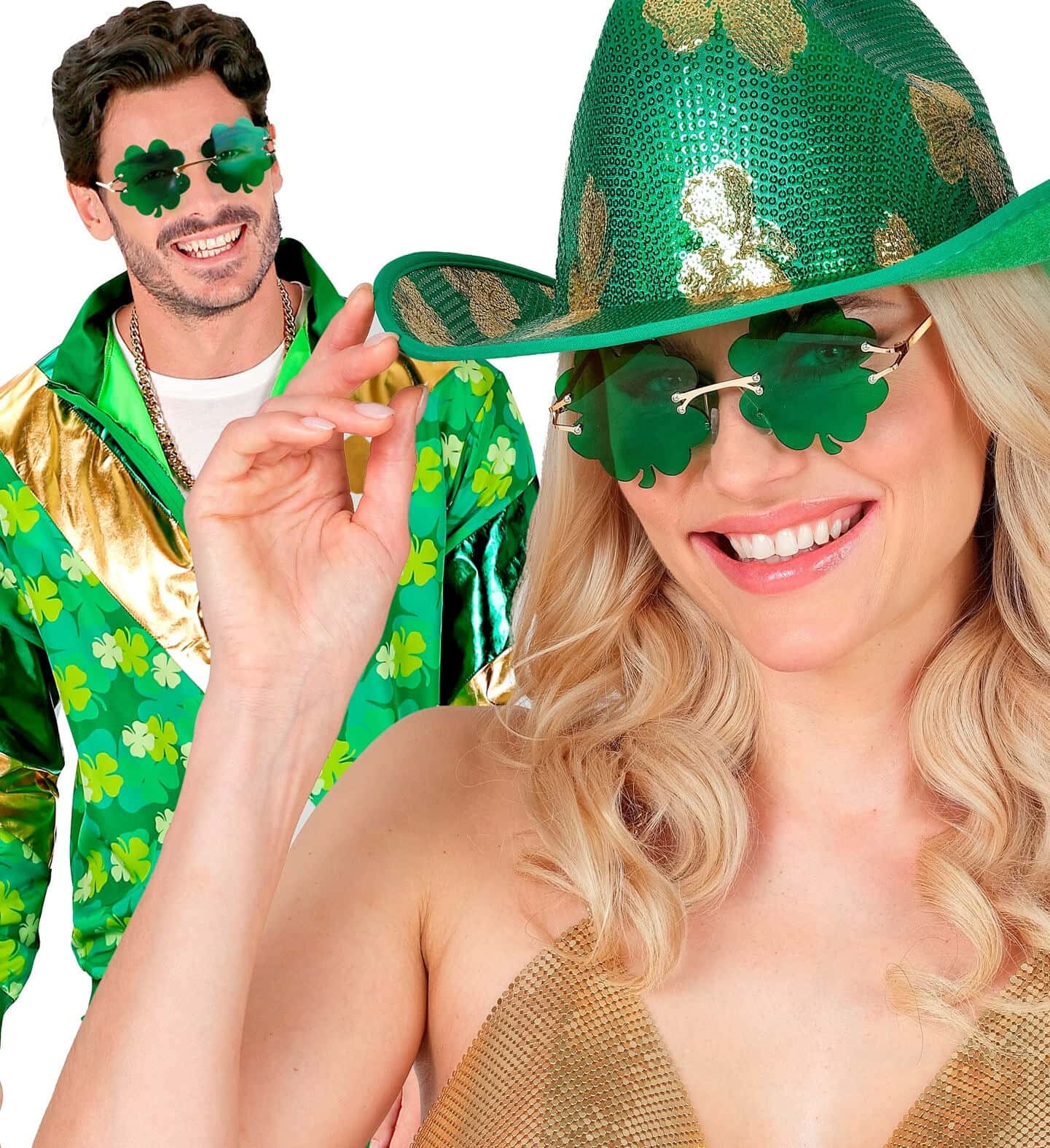 occhiali e barba da folletto irlandese