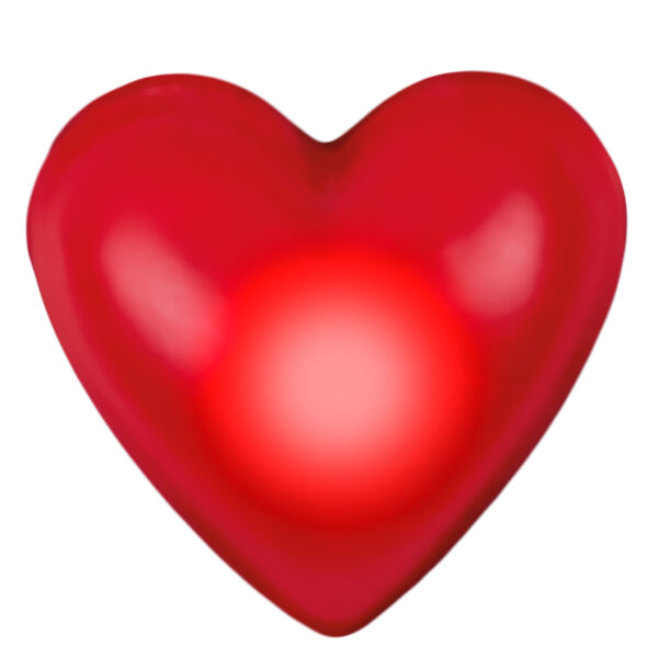 spilla a cuore con led