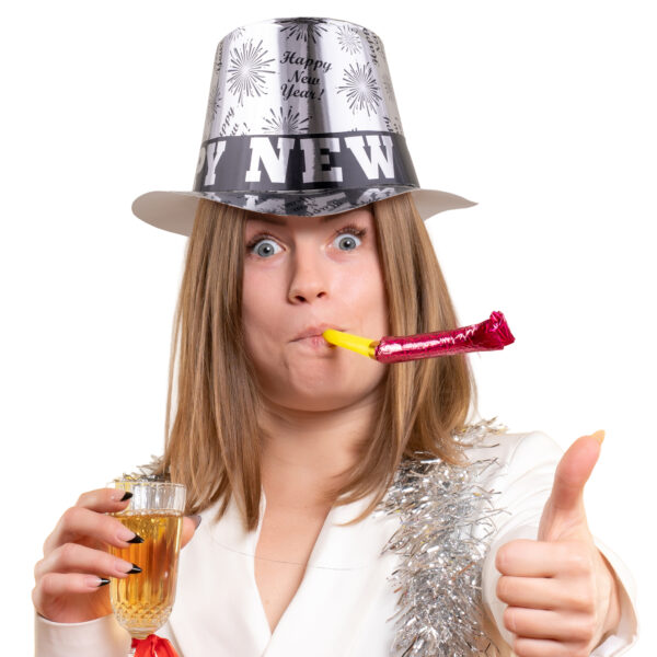 cilindro in carta metallizzata happy new year oro (copia)
