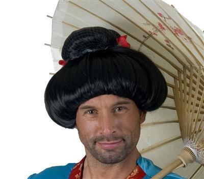 parrucca nera da geisha