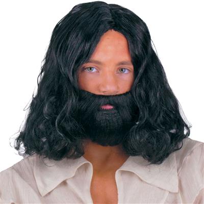parrucca castana con barba da gesù il messia (copia)
