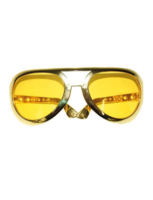 occhiali dorati da elvis giganti