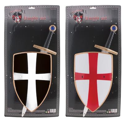 set spada e scudo da cavaliere crociato