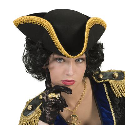 cappello tricorno nero con piuma (copia)