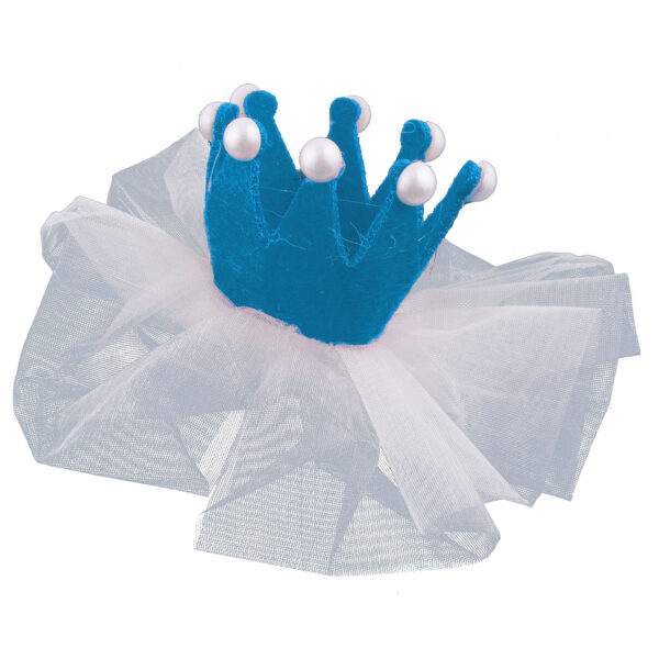 spilla con mini corona azzurro