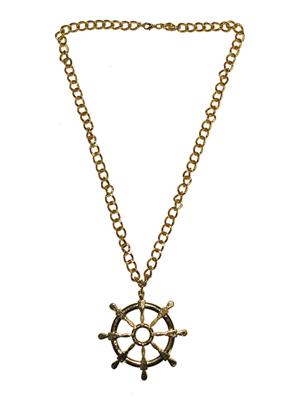 collana dorata con timone