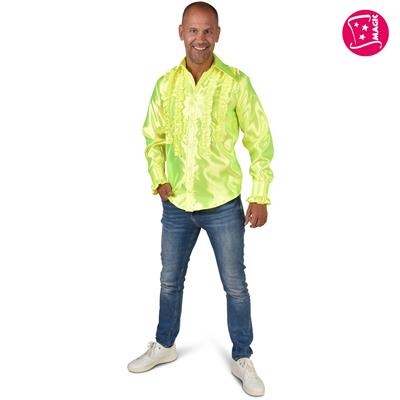 camicia arancione satinata anni 70 con volant (copia)