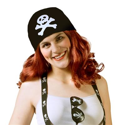 bandana nera da pirata con teschio (copia)