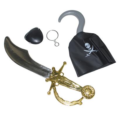 set da pirata con spada, orecchino e benda rossa (copia)