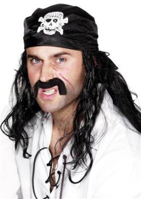 bandana nera da pirata con teschi (copia)