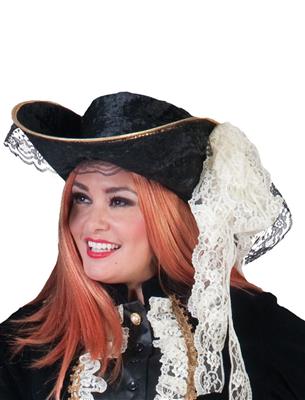 cappello nero con pizzo da pirata (copia)