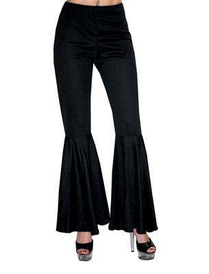 pantaloni a zampa neri con paillettes