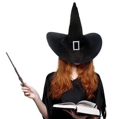 cappello da strega nero con parrucca (copia)