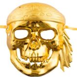 maschera da scheletro pirata oro