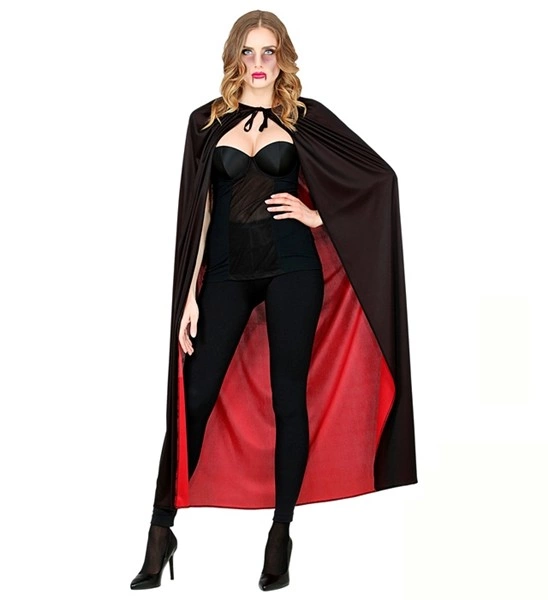 mantello reversibile nero e rosso con cappuccio (copia)