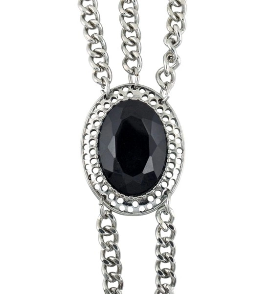 bracciale baciamano con anello e gemma nera (copia)