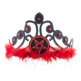 corona nera con pentacolo rosso