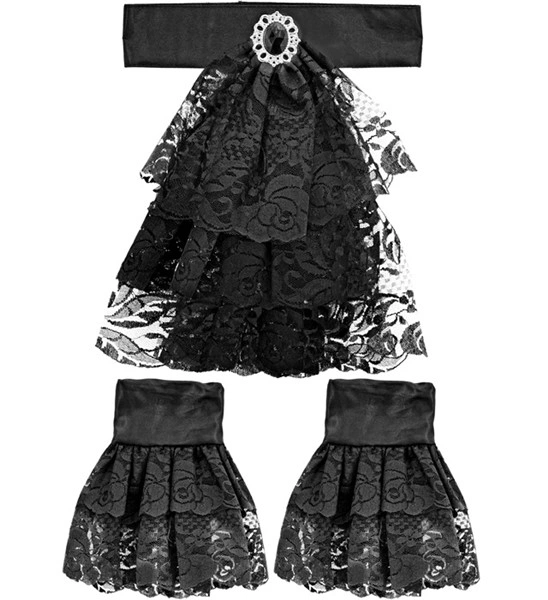 jabot bianco con gemma e polsini in pizzo (copia)