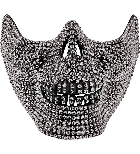 maschera bocca teschio con piume (copia)
