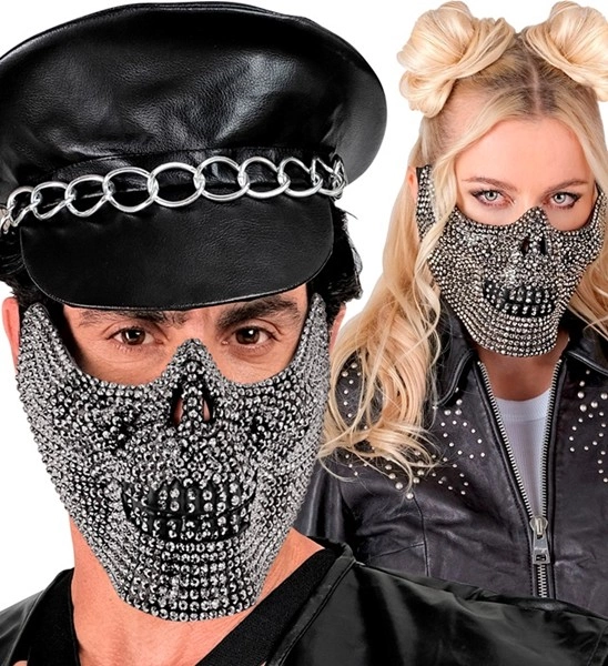 maschera bocca teschio con piume (copia)
