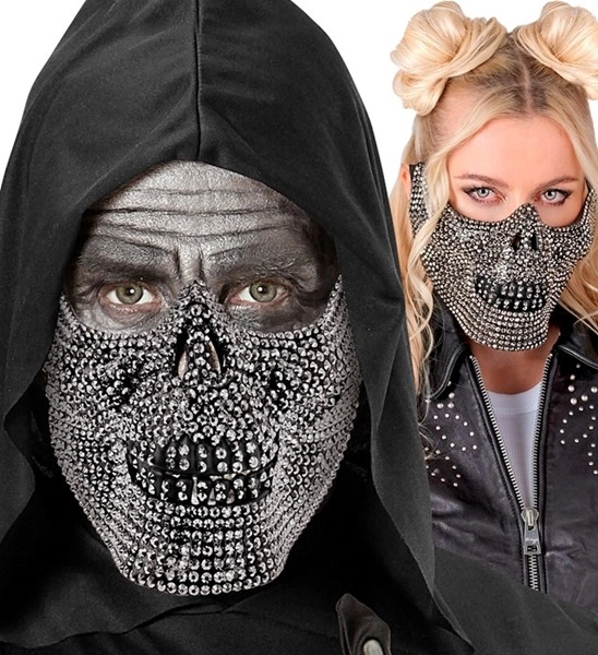 maschera bocca teschio con piume (copia)