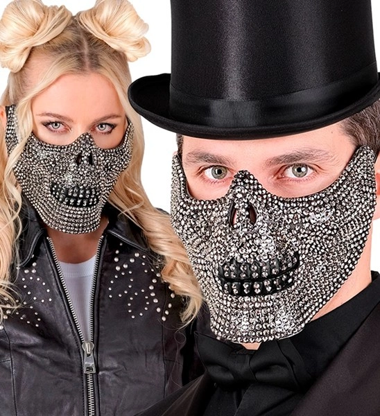 maschera bocca teschio con piume (copia)