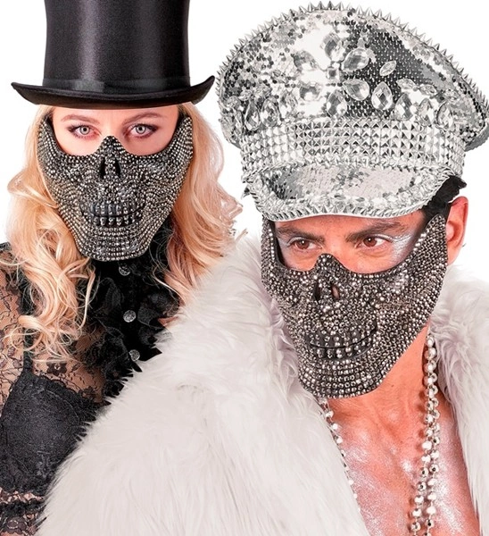 maschera bocca teschio con piume (copia)