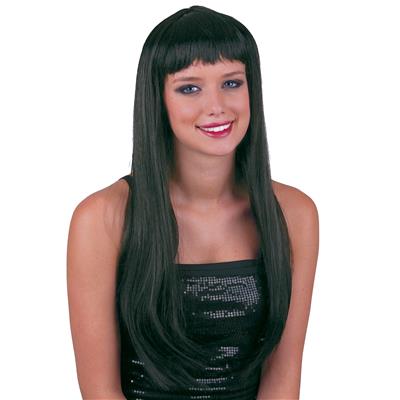 parrucca castana liscia lunga con frangia (copia)