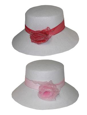 cappello anni'20 rosa con fiore e piume (copia)