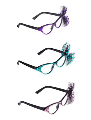 occhiali fantasy neri con ali e strass (copia)