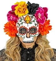 maschera dia de los muertos teschio con rose (copia)
