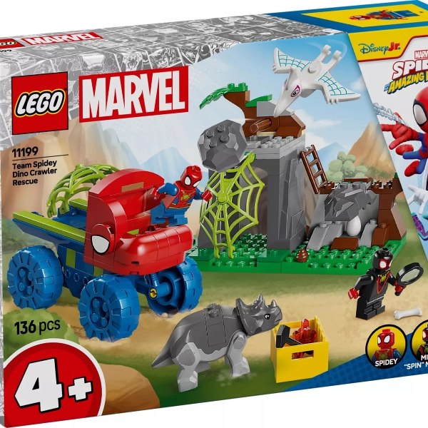 lego marvel spidey amazing friends inseguimento sui dino veicoli di spin ed electro (copia)