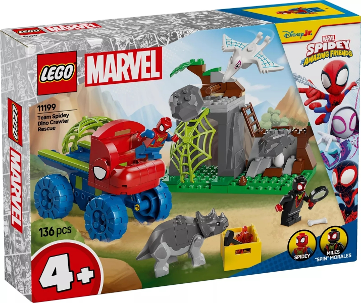 lego marvel spidey amazing friends inseguimento sui dino veicoli di spin ed electro (copia)