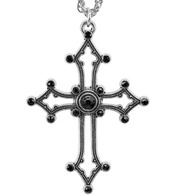 collana croce gotica con gemme rosse (copia)