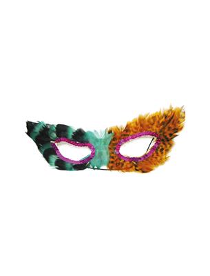 maschera veneziana oro o argento con piume (copia)