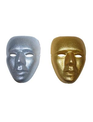 maschera teatrale sorridente oro o argento (copia)