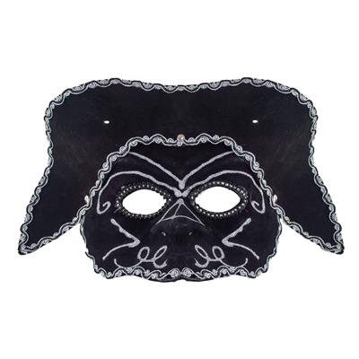 maschera veneziana da giullare viola e avorio con punte (copia)